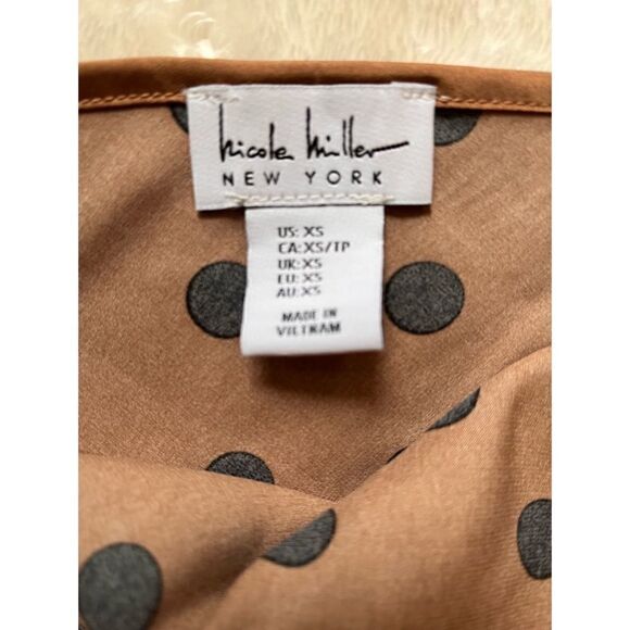 NWT Nicole Miller New York Satin Draped Front Midi Dress - Picture 4 of 4